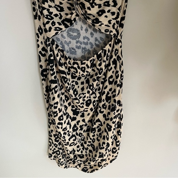 Cheetah Print Cut Out Stomach Midi Dress - Picture 3 of 7